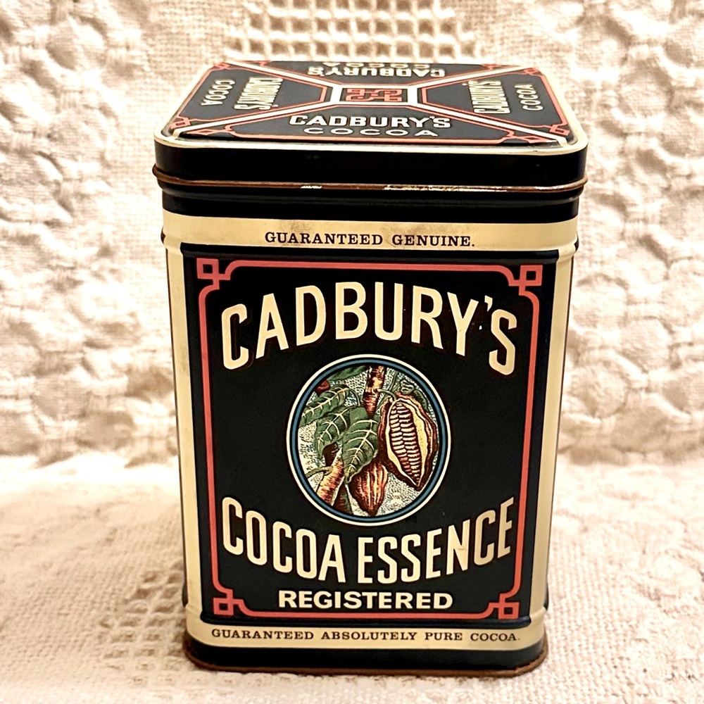 Vtg CADBURY'S Cocoa Essence Registered Can Metal Advertising Tin 1977